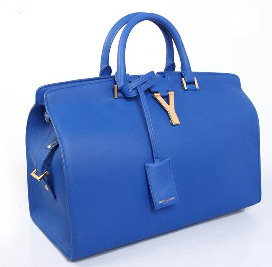 2014 Cheap Saint Laurent Cabas Chyc calfskin medium handbag 8337 Royal Blue - Click Image to Close